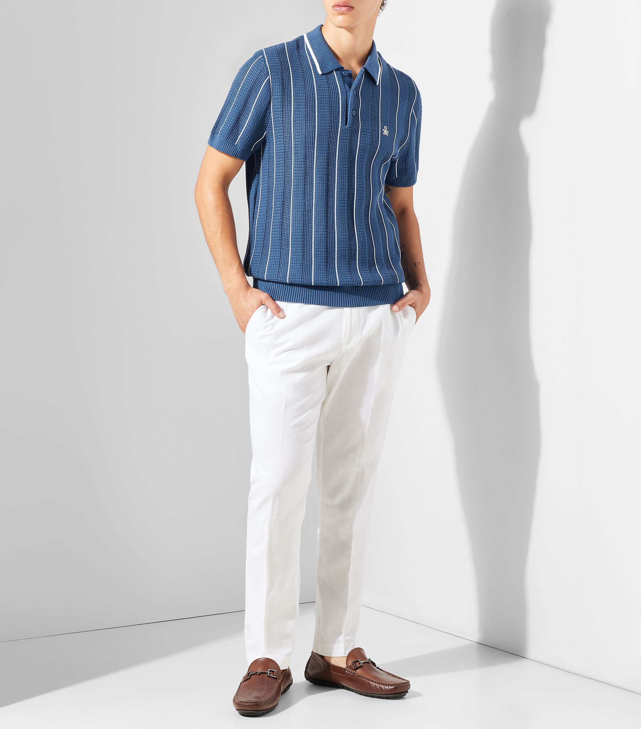Playera polo manga corta rayas Hombre